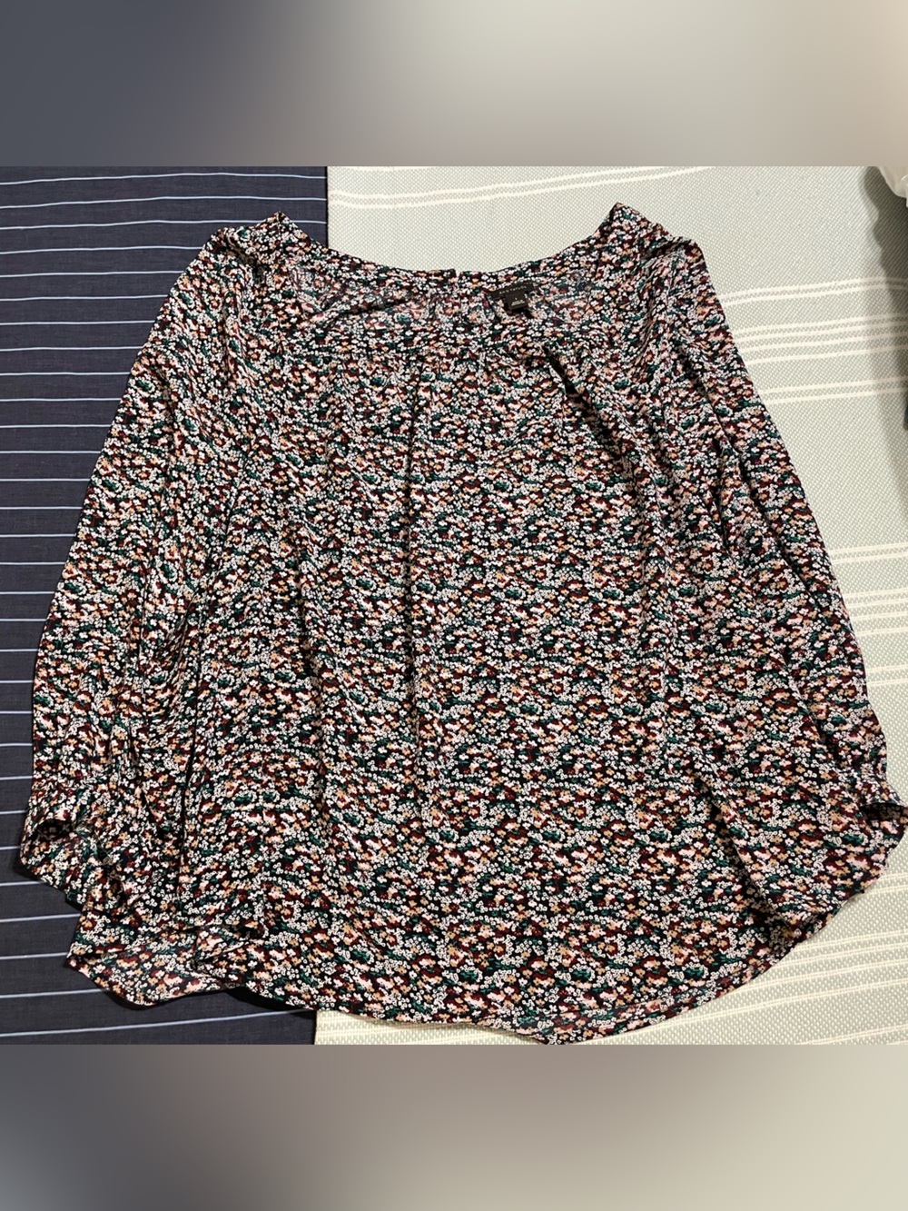 Ann Taylor Floral Square Neck Blouse